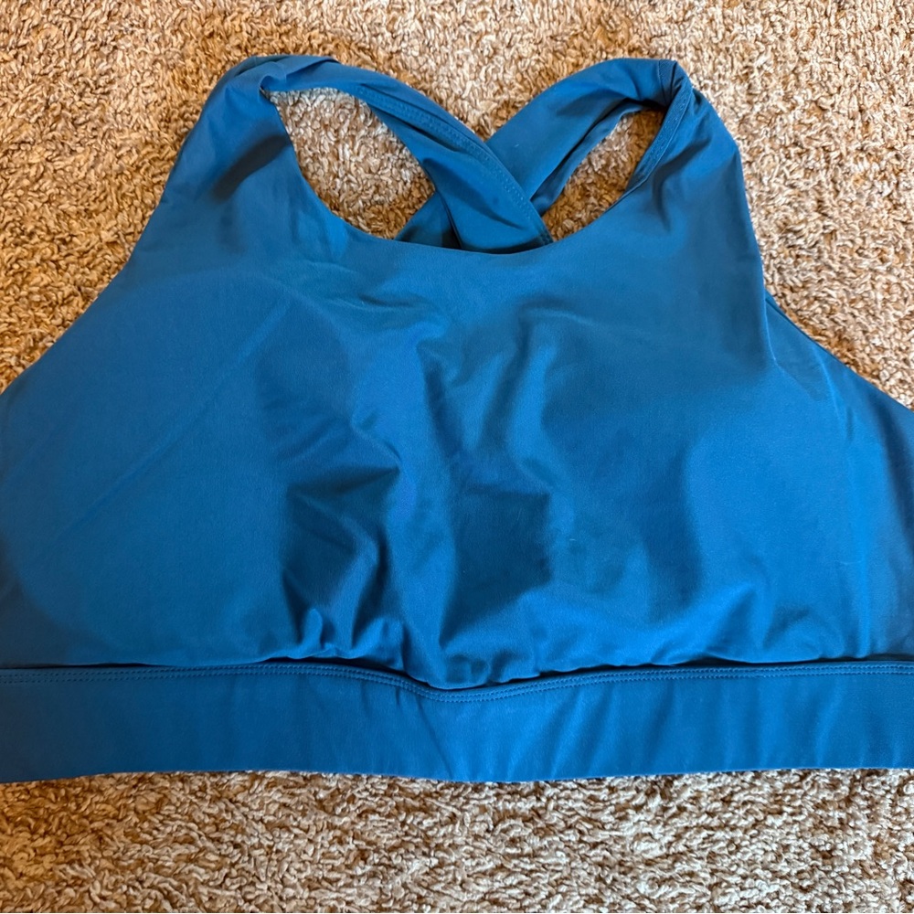 Fabletics No Bounce High Impact Sports Bra Blue Women's Sports Bra